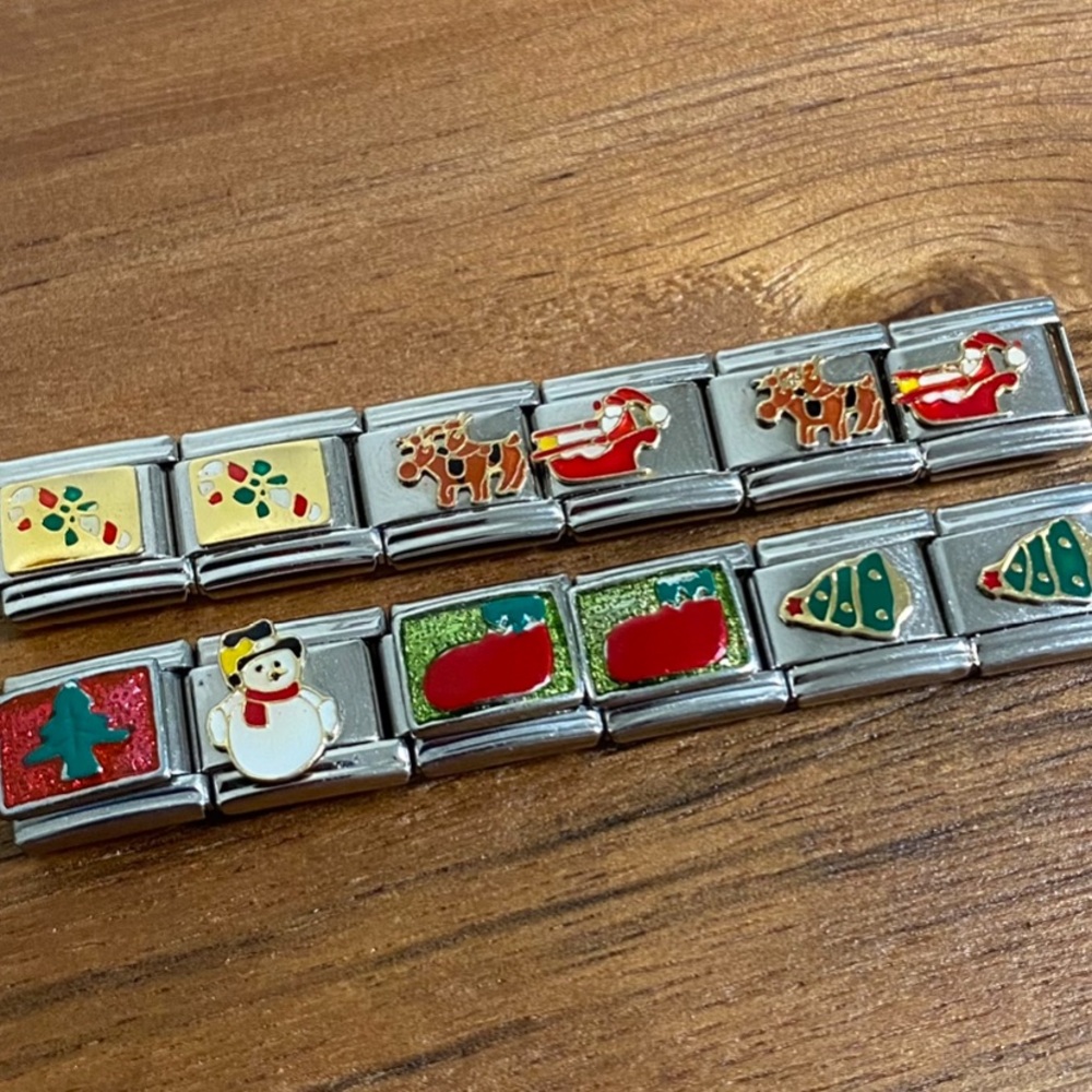 Italian Christmas theme sterling silver links | Fascino Veneziano | Bundle of 12